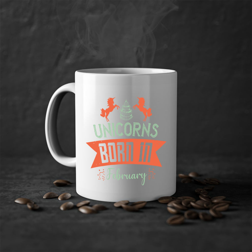 Unicorns Born In February Style 20#- birthday-Mug / Coffee Cup