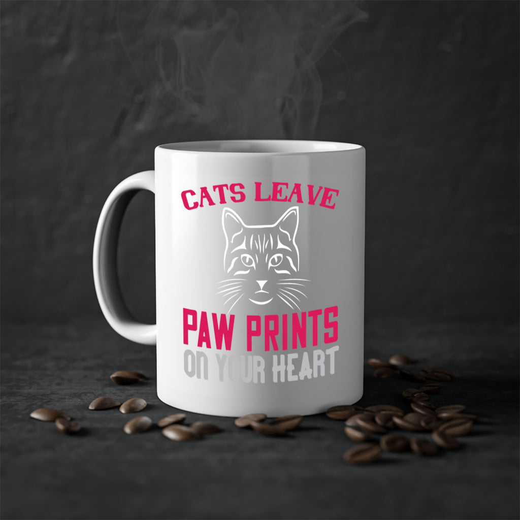 cats leave paw prints on your heart Style 39#- cat-Mug / Coffee Cup