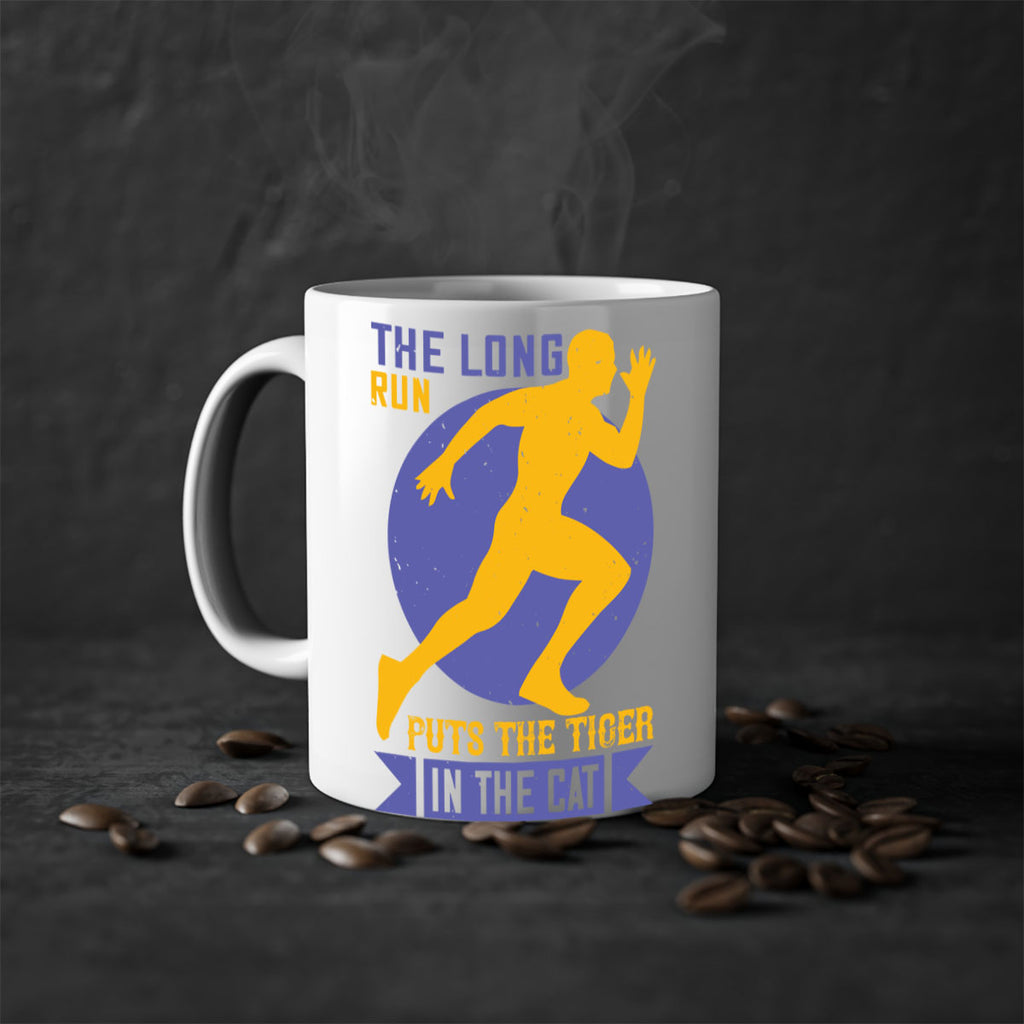 the long run puts the tiger in the cat 15#- running-Mug / Coffee Cup