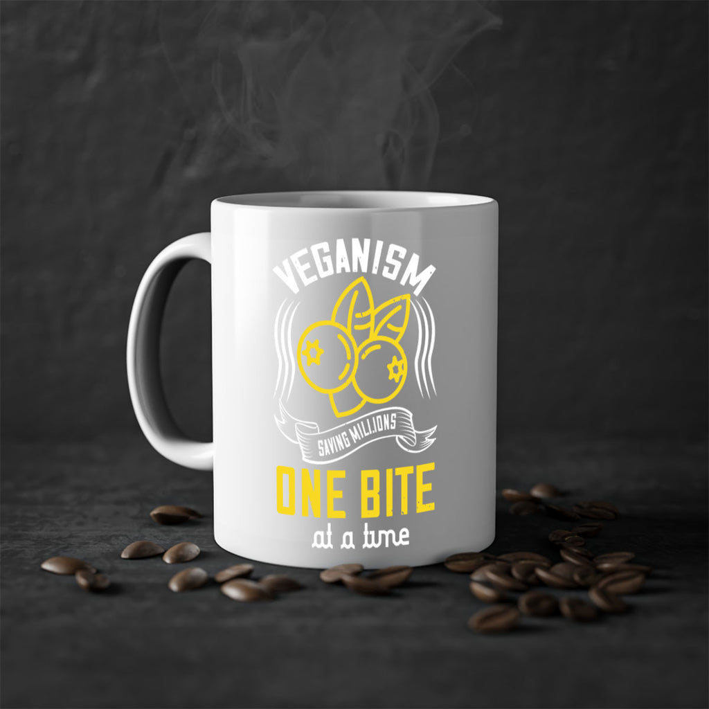 veganism saving millions one bite at a time 13#- vegan-Mug / Coffee Cup