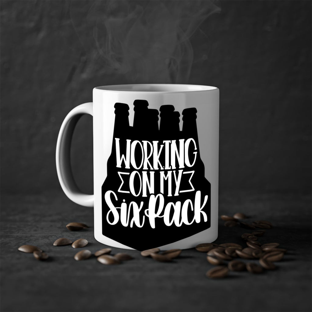 working on my six pack 13#- beer-Mug / Coffee Cup